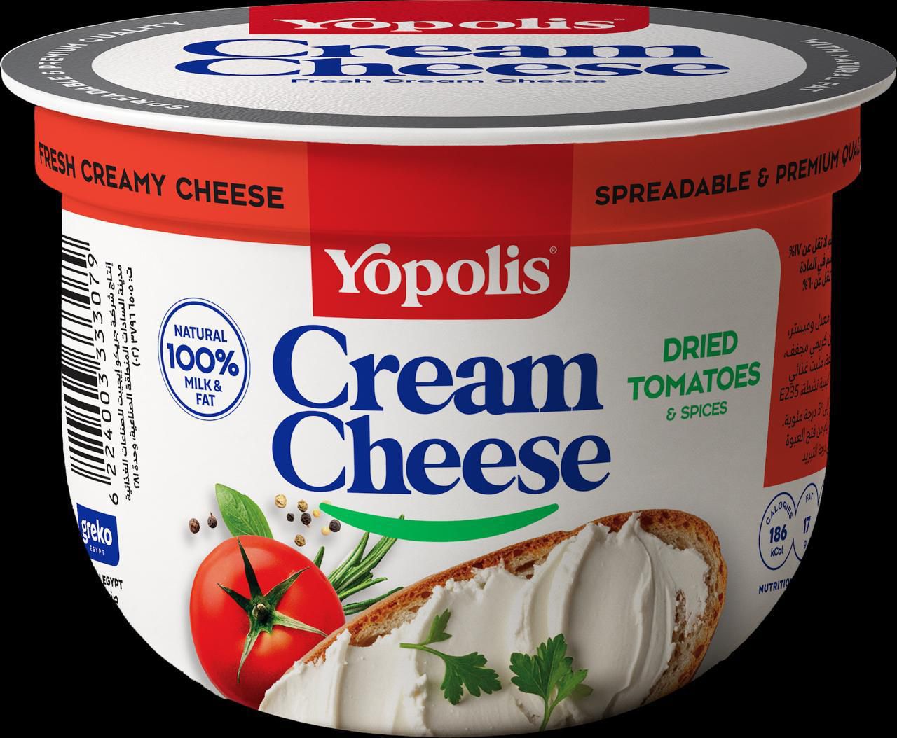 Yopolis Cream Cheese with Dried Tomato and Spices - 225 gm