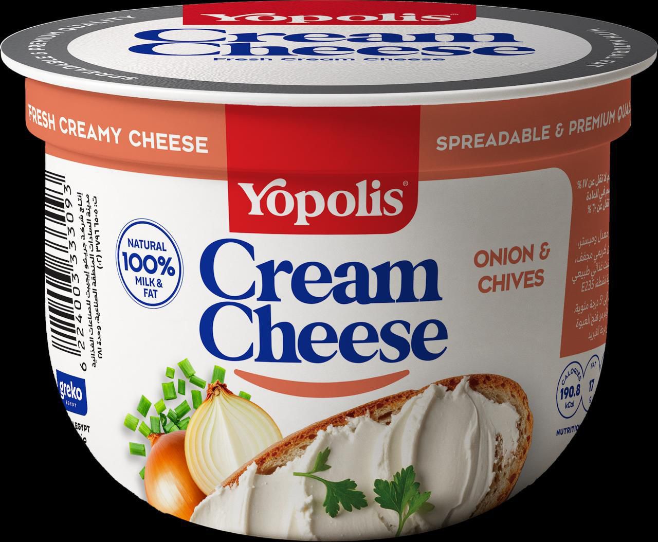 Yopolis Cream Cheese with Onion and Chives - 225 gm