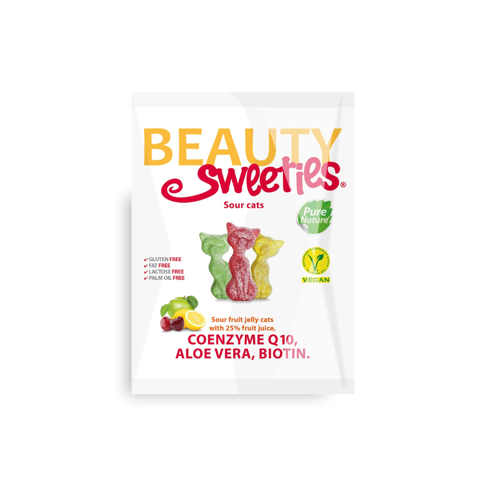 Beauty Sweeties Sour Cats Vegan Gummy Candy 125 g
