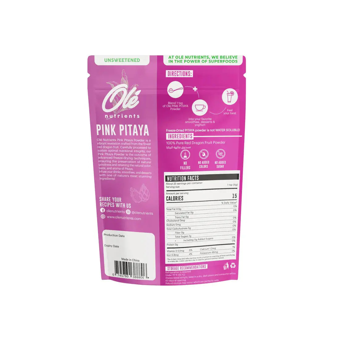 Ole Organic Pink Pitaya powder - Eat Good