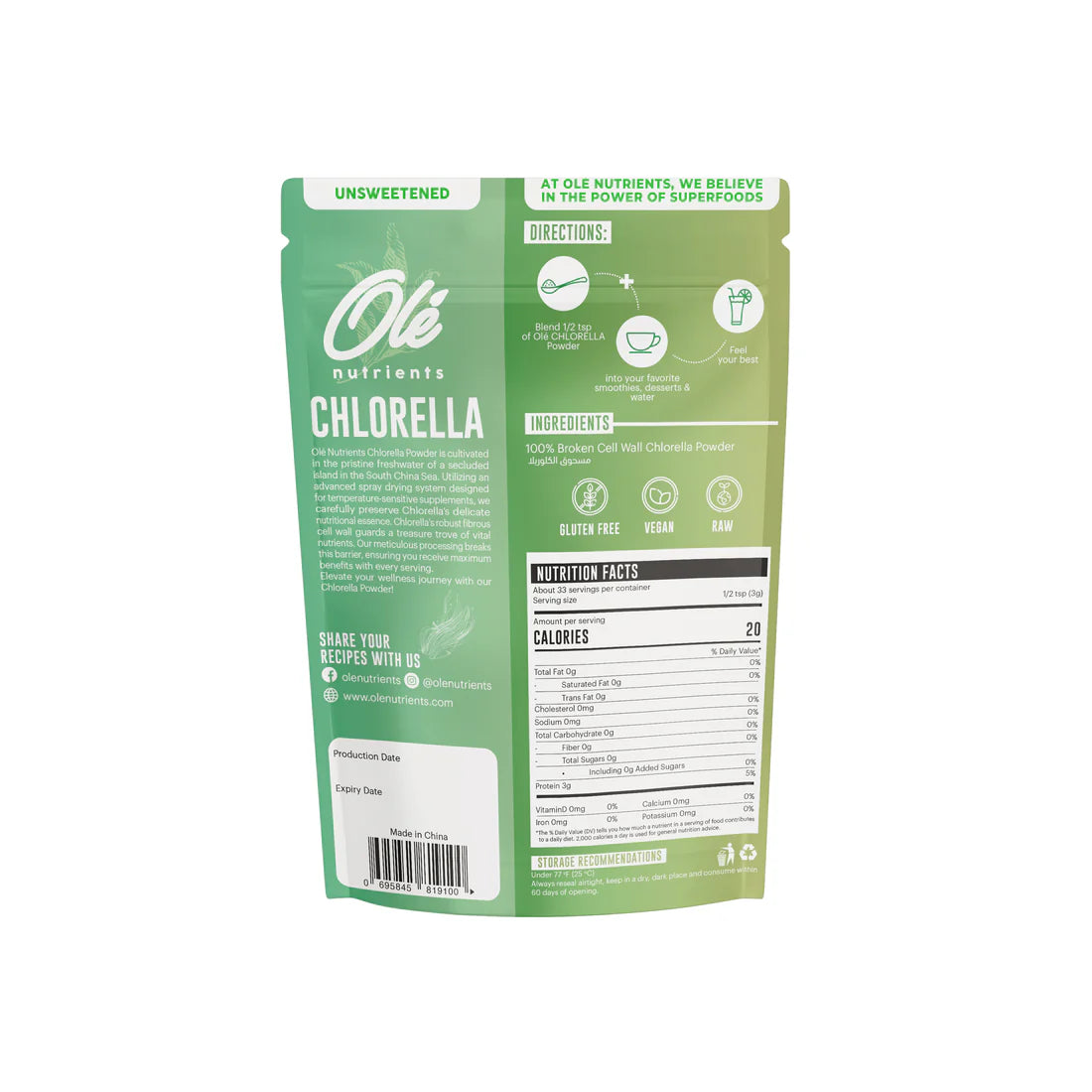 Ole Chlorella Powder - 100 g - Eat Good
