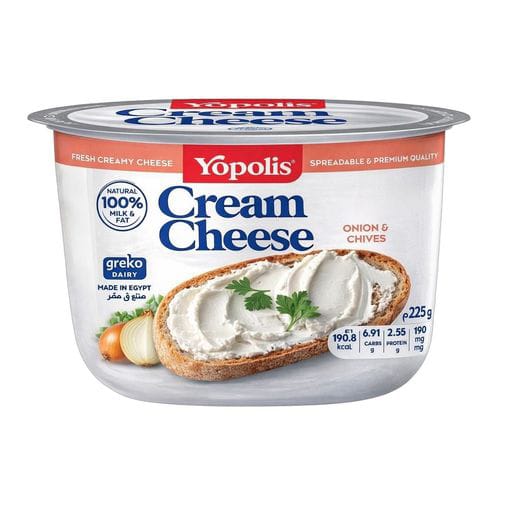 Yopolis Cream Cheese with Onion and Chives - 225 gm