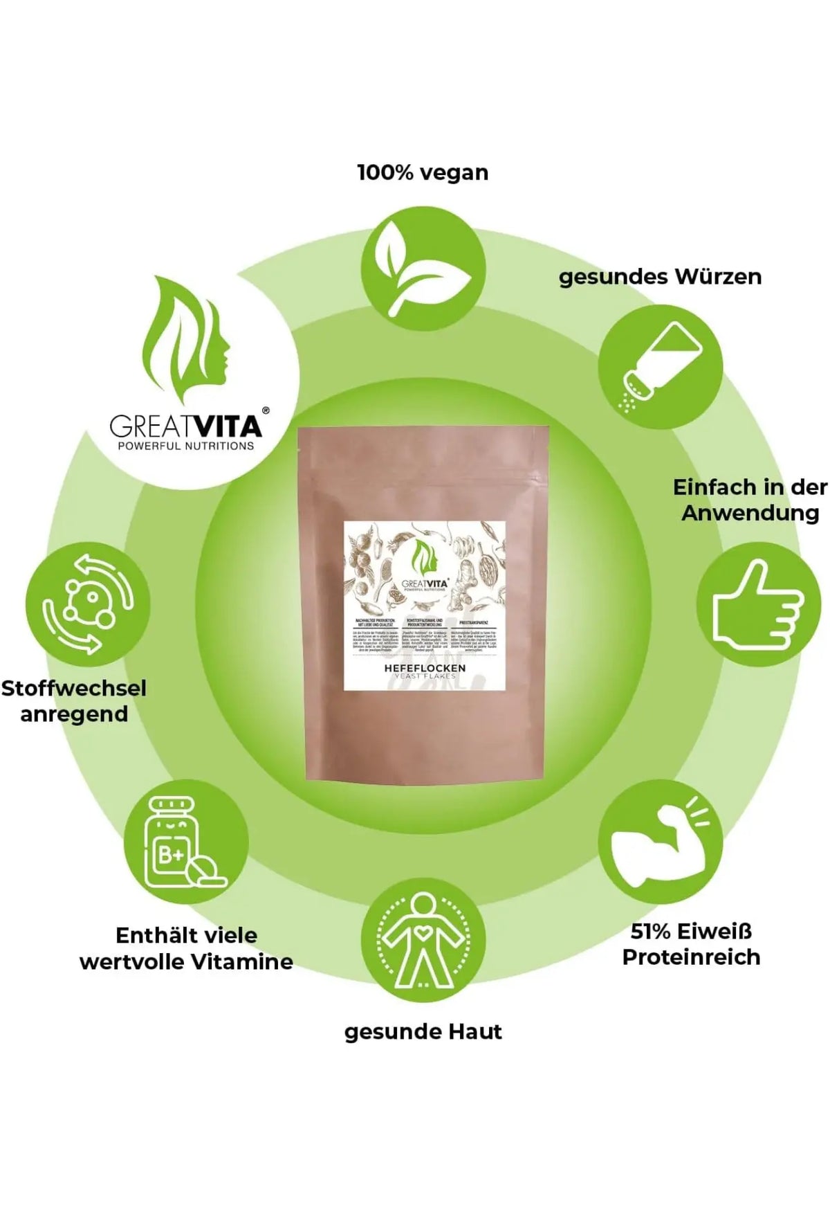Great Vita Nutritional Yeast Fortified With B12 400g