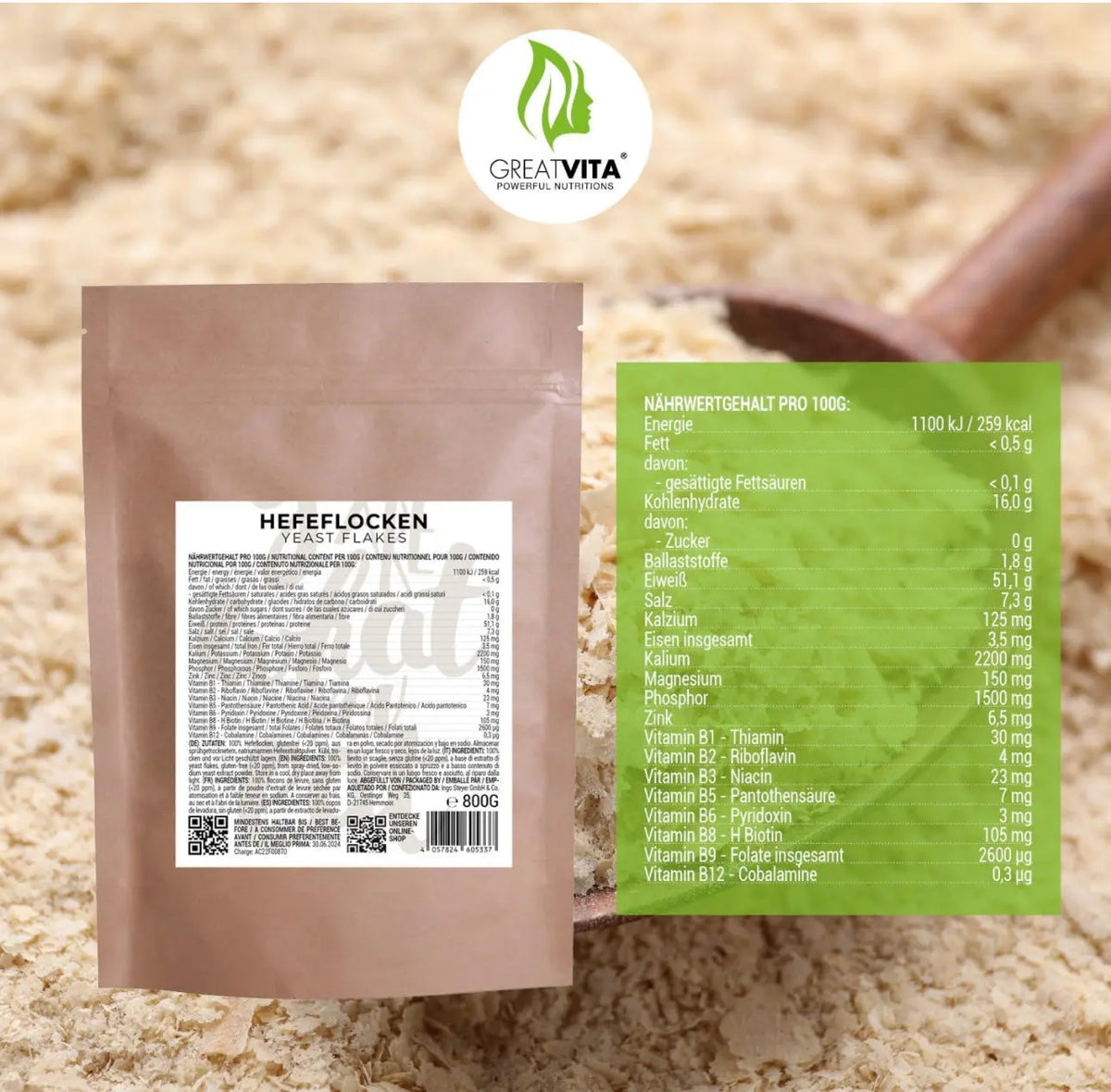 Great Vita Nutritional Yeast Fortified With B12 400g