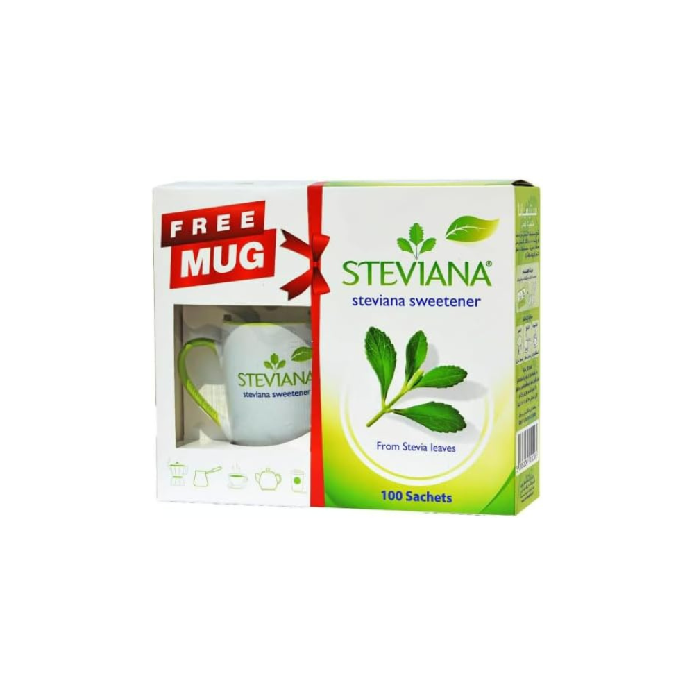 Steviana Natural Sweetener|250g (100 Satches x 2.5g)+free Gift Mug
