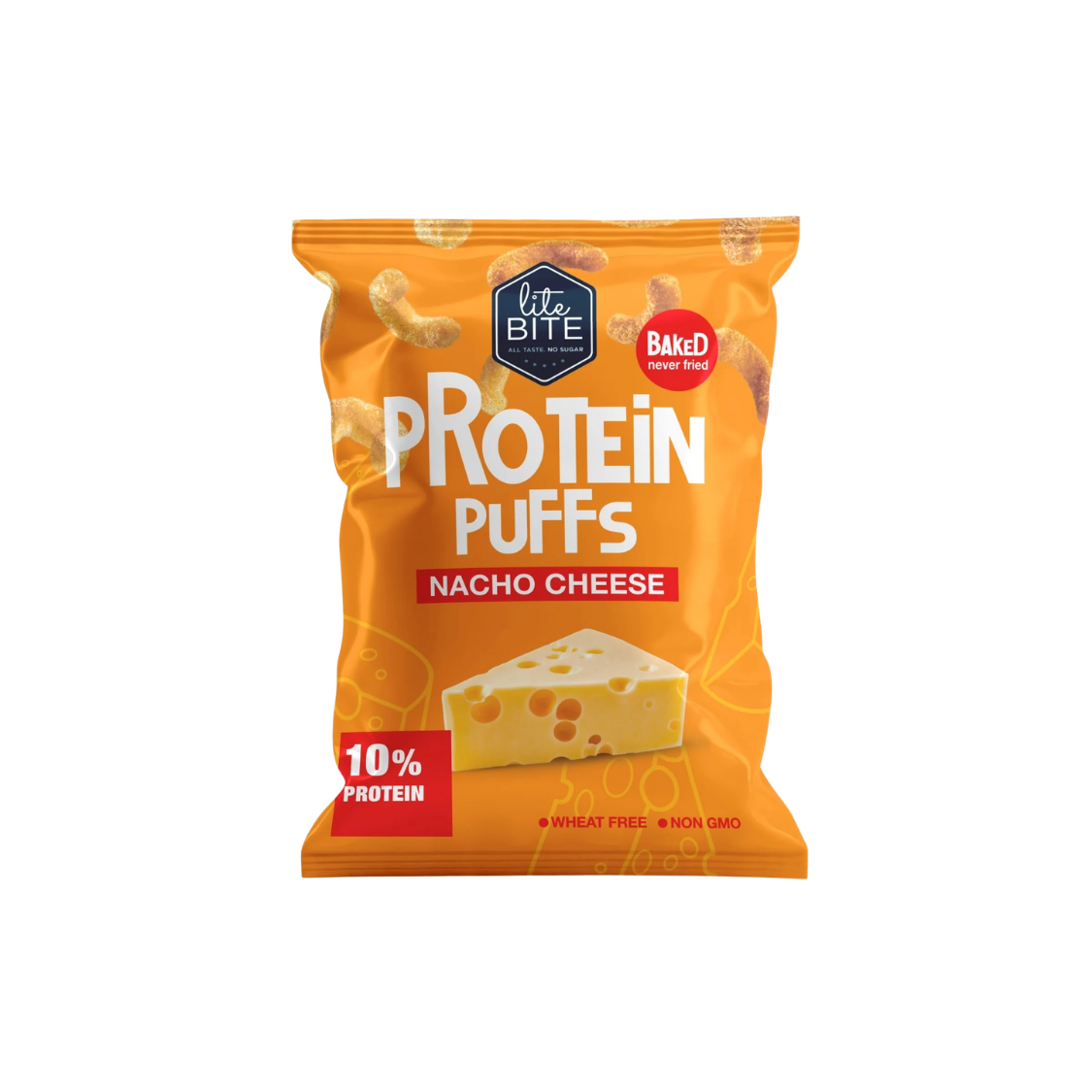 Lite BITE Baked Protein Puffs – Nacho Cheese