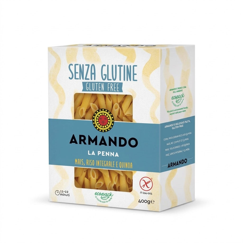Armando Gluten Free Penne 400g | Corn, Brown Rice & Quinoa Pasta