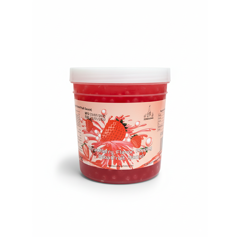 Strawberry Flavour Popping Boba (Fruit Sauce)-1.3 KG