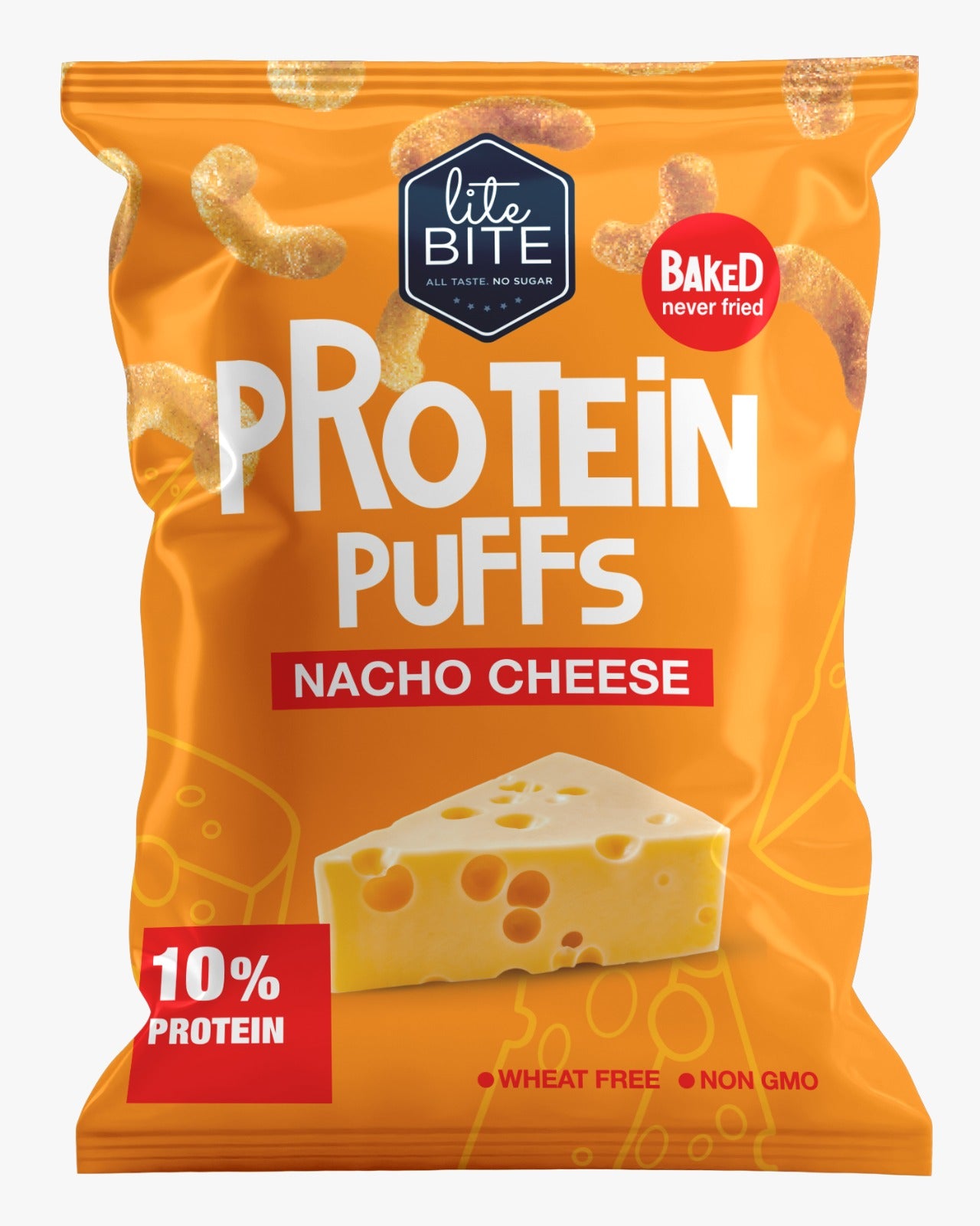 Lite BITE Baked Protein Puffs – Nacho Cheese