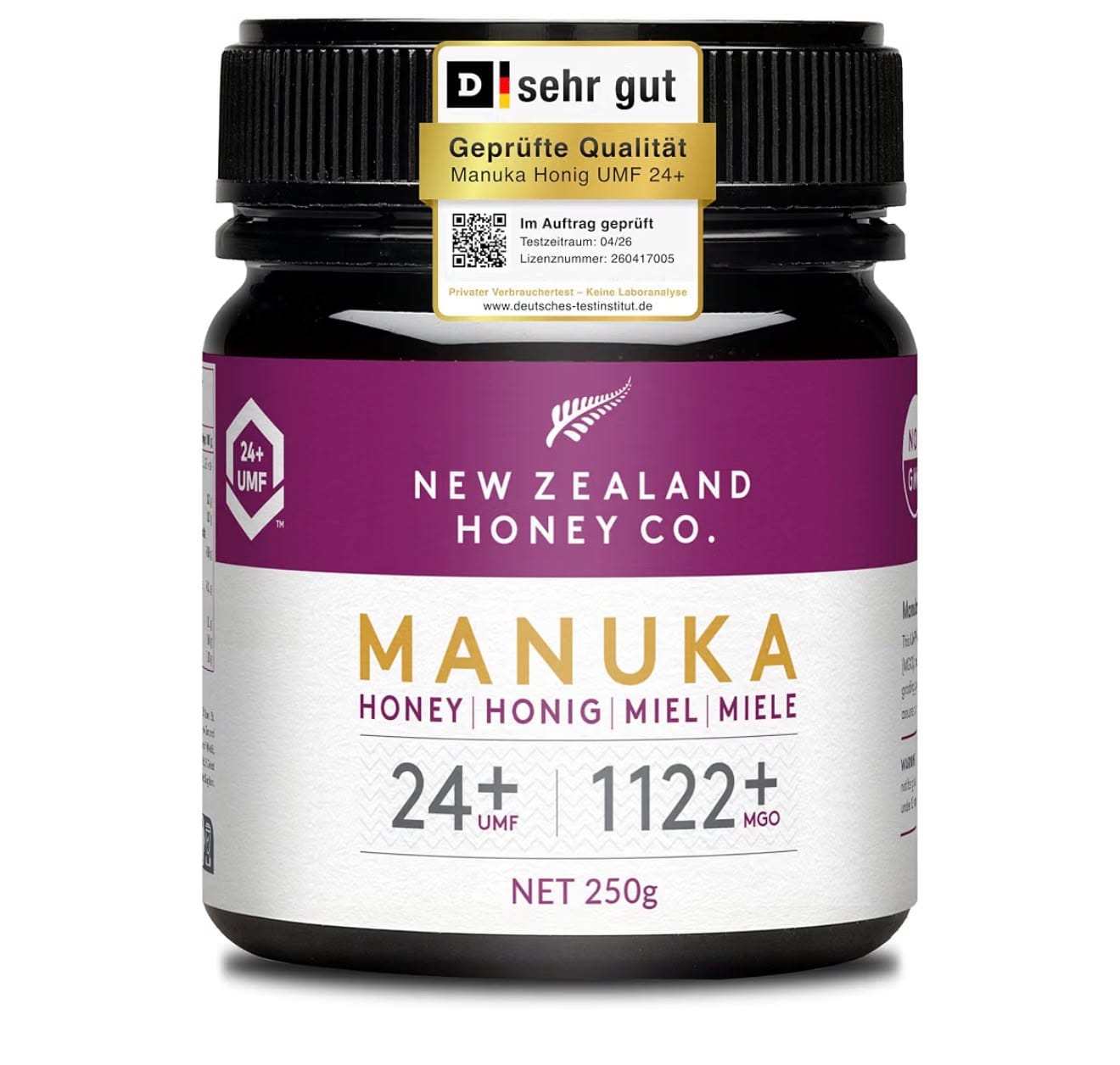 New Zealand Honey Co. Manuka Honey UMF™ 24+ (MGO 1122+) – 250g