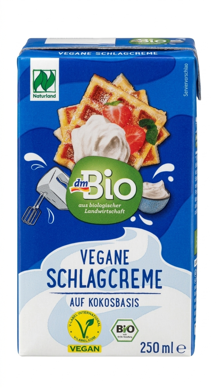 Vegan Whipping Cream on a Coconut Base -dmBio- 250ml