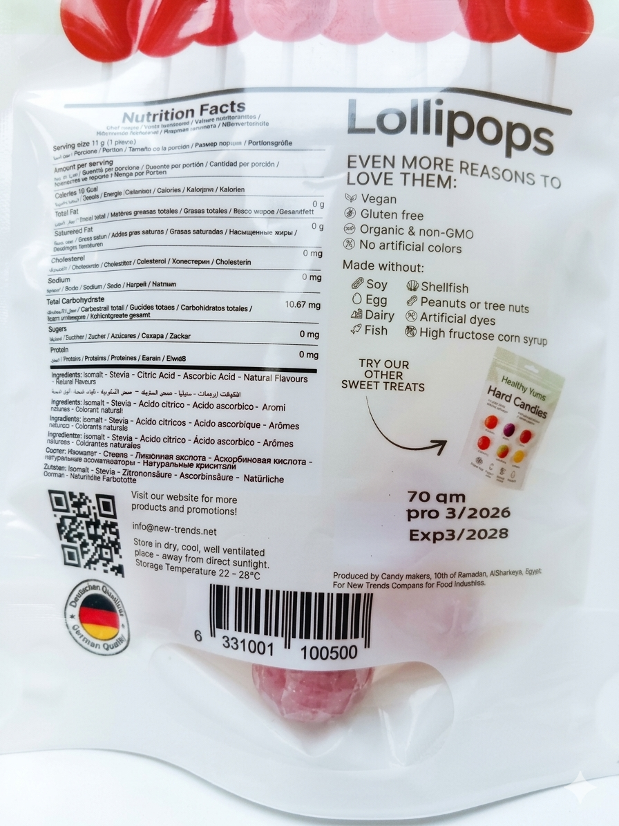 Healthy Yums lollipops