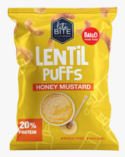 Lite BITE Baked Lentil Puffs – Honey Mustard