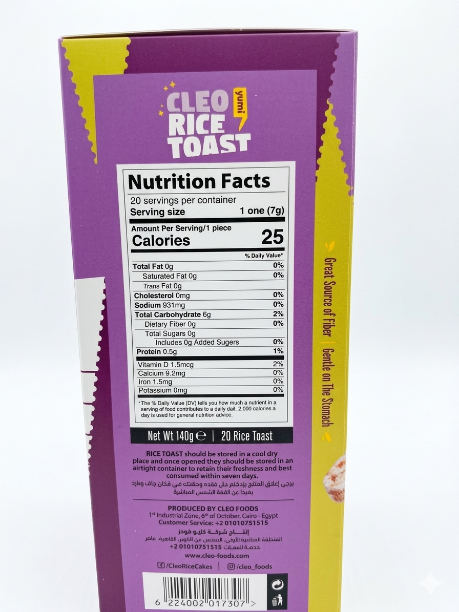 Cleo Rice Toast Plant-Based Protein (140g)