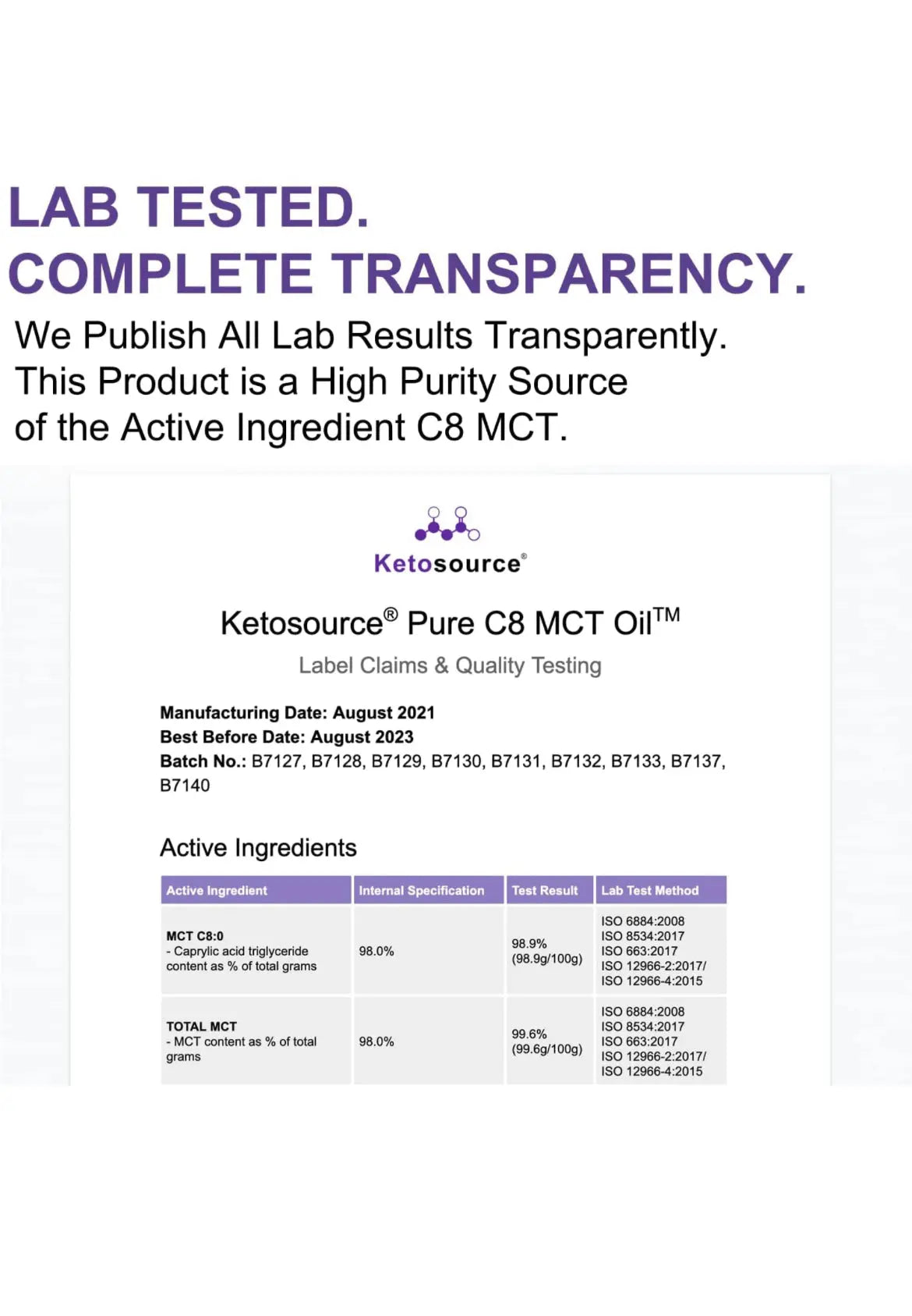 Ketosource Pure c8 99% Mct oil