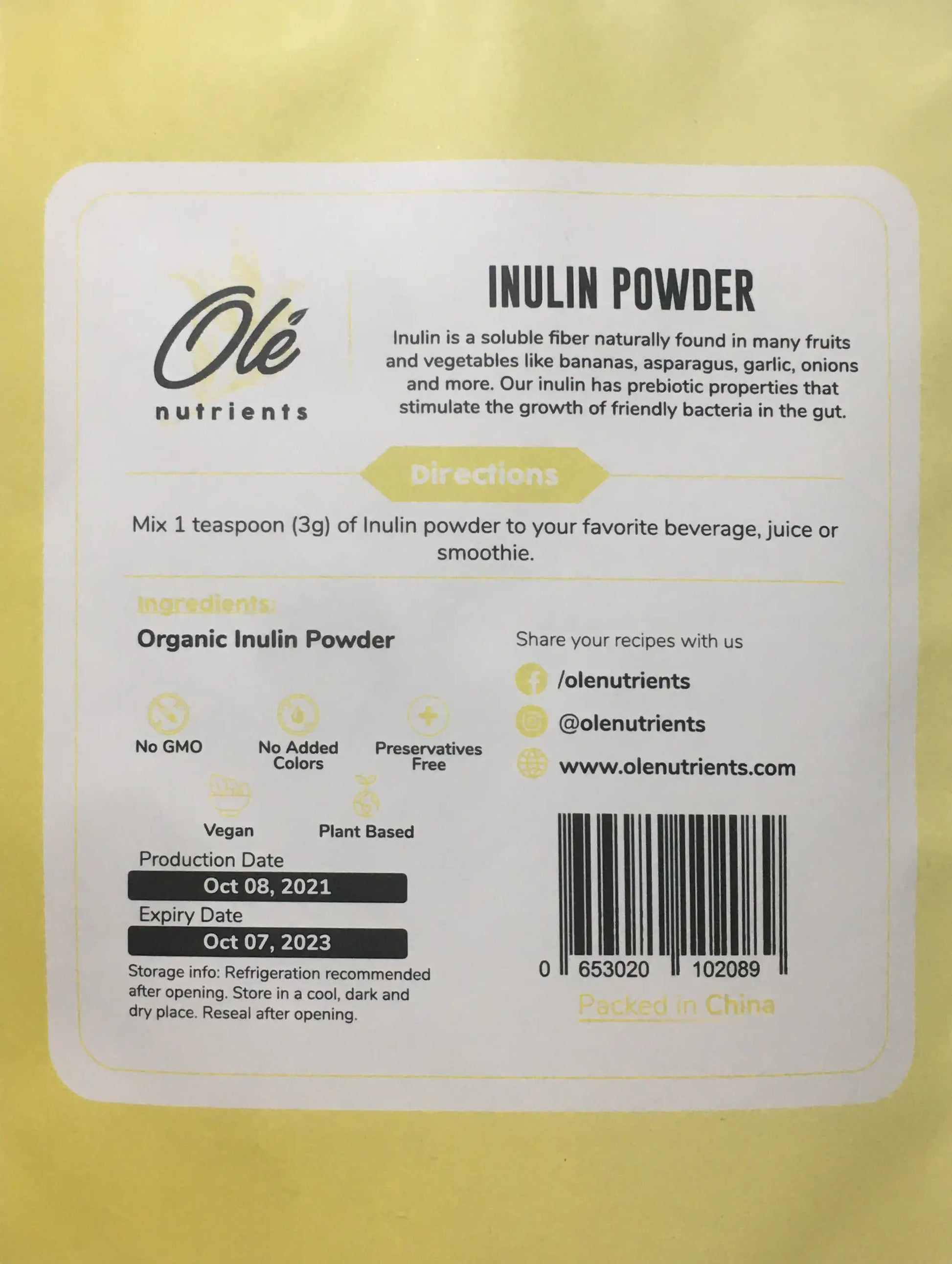 Ole organic inulin - Eat Good