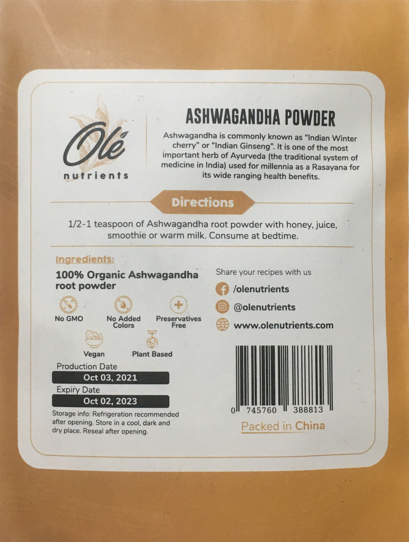 Ole organic ashwagandha