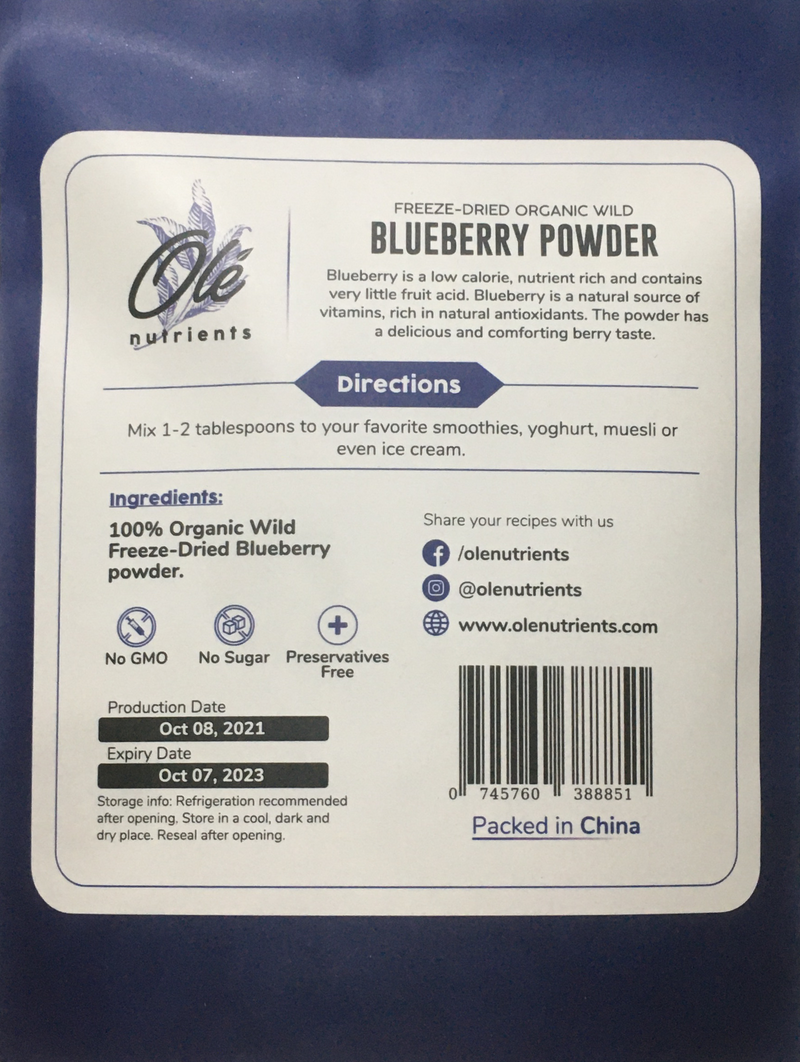 Ole organic wild blueberry powder-100g